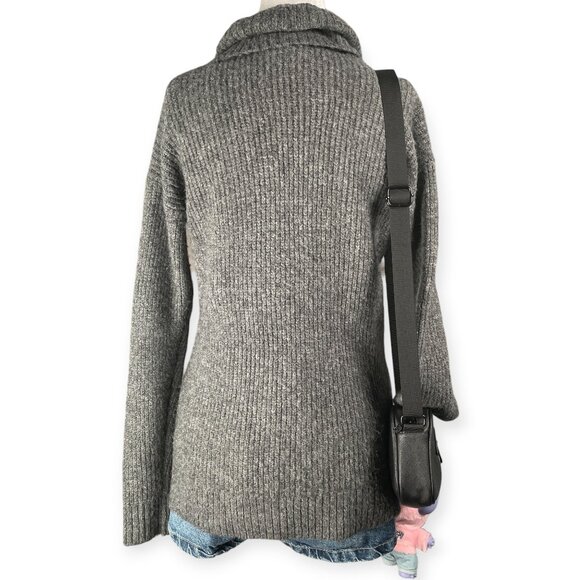 Style & Co. Petite Women’s Small Gray Turtleneck Ribbed Knit Sweater Cozy Warm - Picture 2 of 6